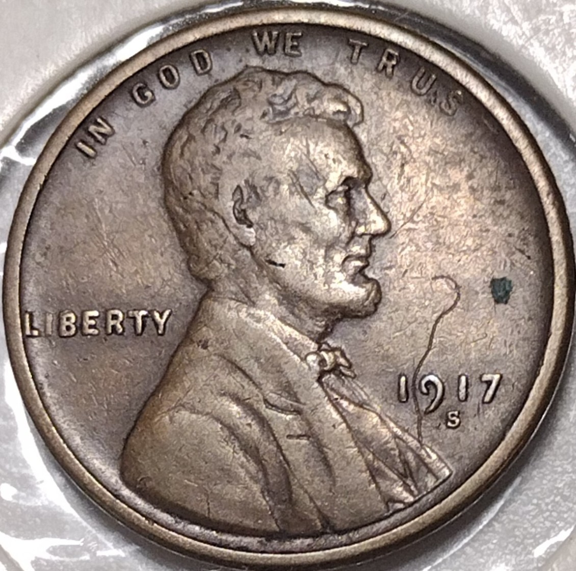 1917-S-Lincoln-Wheat-Cent.-Wondering-If-This-Was-A-Strike-Through-Or-PMD-Between-19