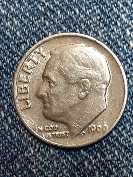 1966-Dime-With-5-On-The-Cheek....