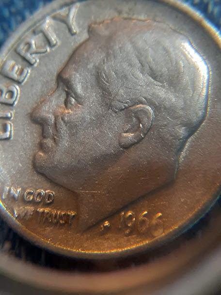1966-Dime-With-5-On-The-Cheek....
