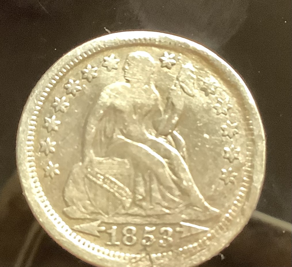 Seated-Liberty-Dime-1853-F-106B--!