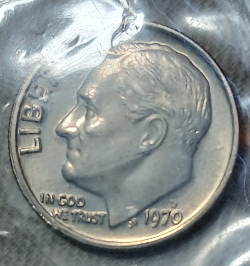 1970-Roosevelt-Dime--DDR--Full-Bands-And-High-Grade.