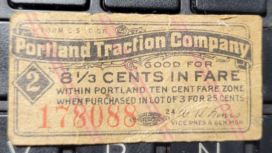 Portland-Traction-CO-Ticket