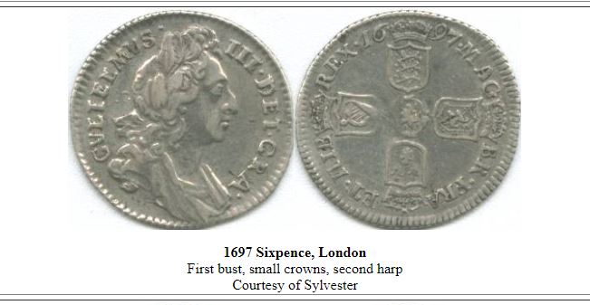 1697-William-III---6-Pence-Silver-Coin