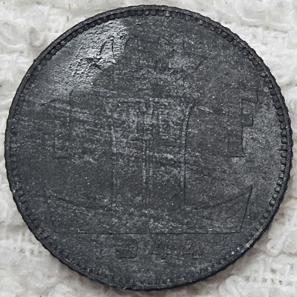 Attempting-A-Conservation-Of-A-Zinc-Belgium-1-Franc-Coin.
