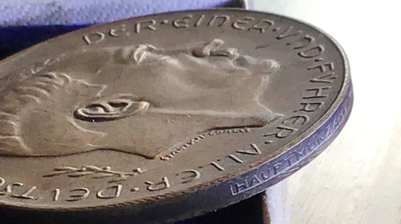 Hitler-Coin/Medal-Dates-13.31938-And-29.9.1938-Edge-Has-Hauptmonzamt-Wein