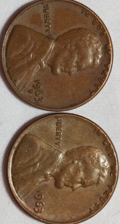 1963-Lincoln-Pennies-With-Short-