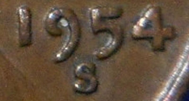 1954-Lincoln-Cent-S-Over-S.