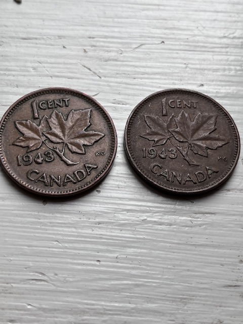 Two-1943-Cents-With-Same-Die-Chip.