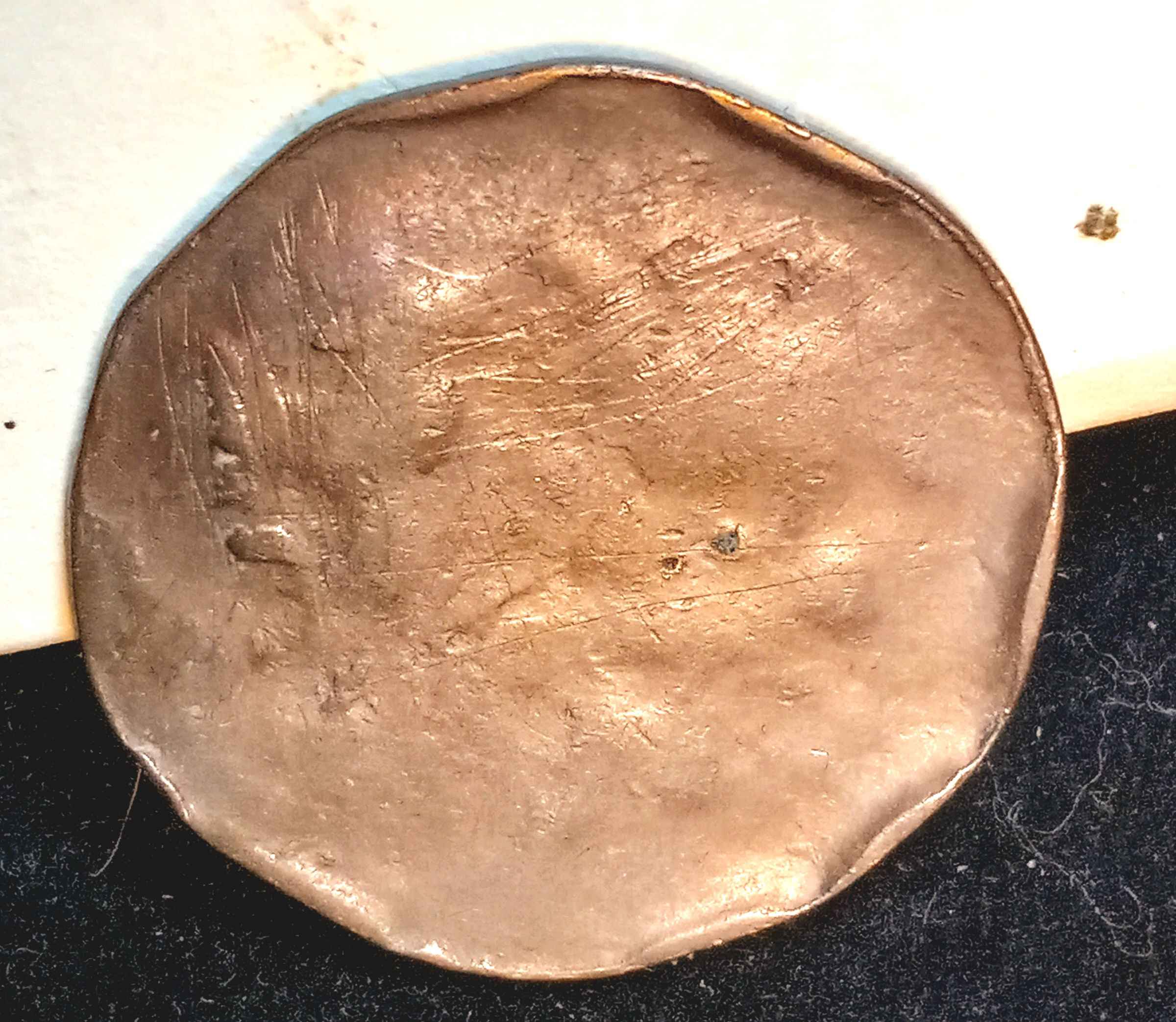 1807/6-Draped-Bust-Large-Cent.-Split-Planchet-After-Strike.