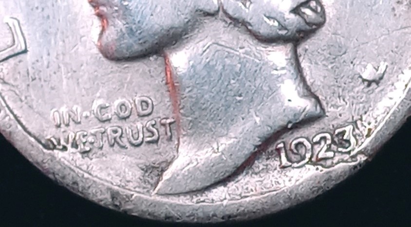 1923-Mercury-Dime-Lamination-Obverse-&-Strike-Though-Reverse-?