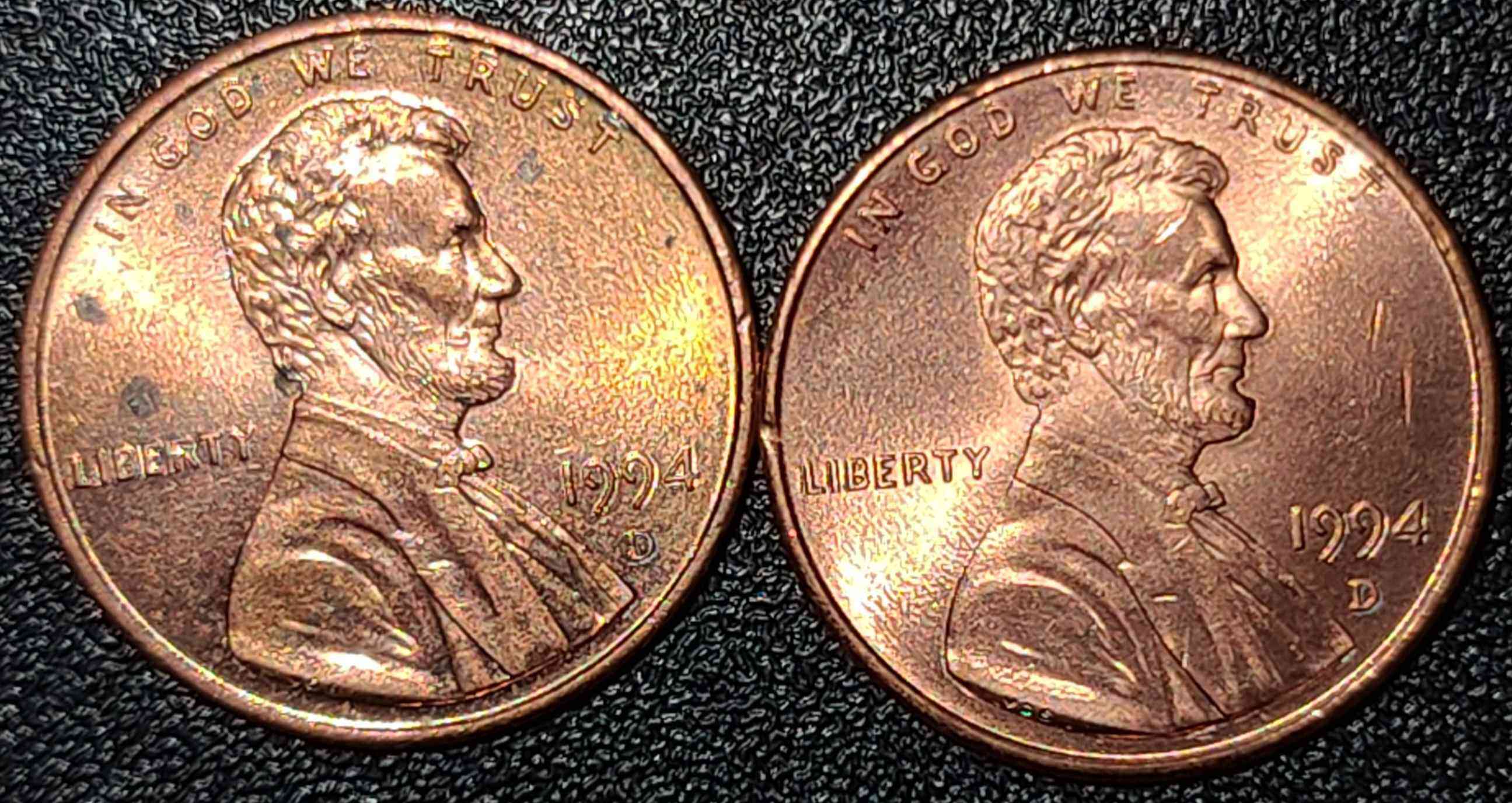 1994-D-Lincoln-Cent-With-Markings-On-Obverse