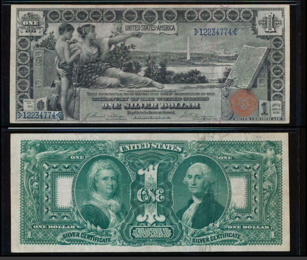 1896-$1-&-$2-Silver-Cert---My-Head-First-Dive-Into-The-Deep-End.