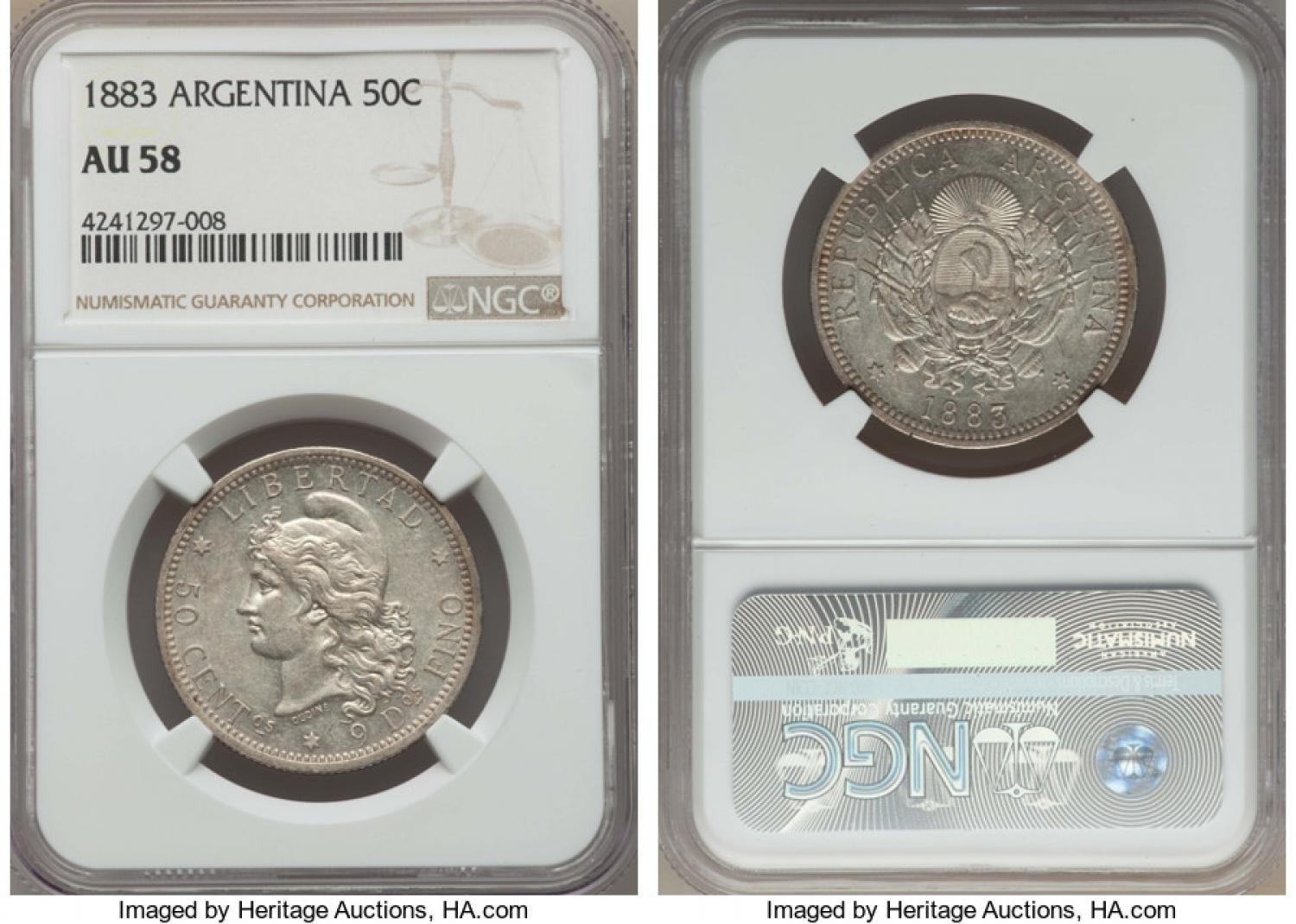1883-Argentina-50-Centavos---Grading?