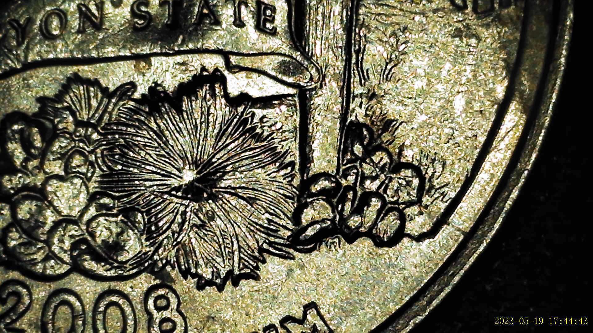 2008-Arizona-Quarter-With-Initials-Covered-On-Reverse