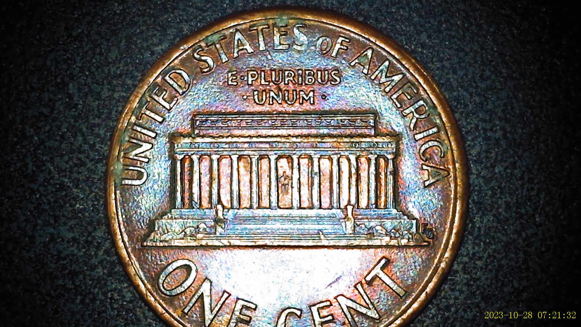 1991-D-Lincoln-Penny-With-Extra-Material-Inside-Memorial-On-Reverse