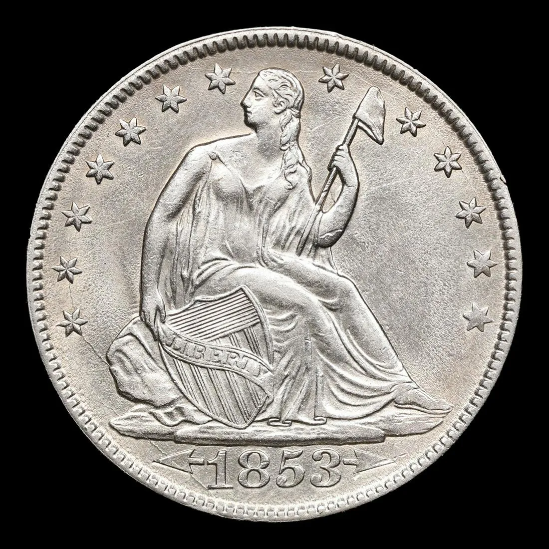 1853-Type-3.-Seated-Liberty-Half,-Grade-Thoughts