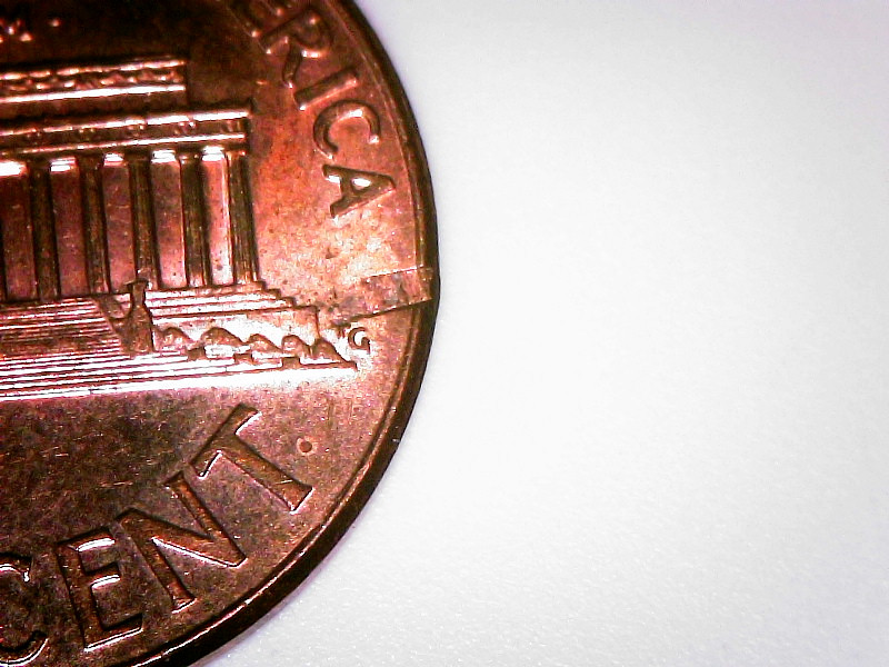 2007-Lincoln-Cent---Smashed-Straight-Pin-Shaped-Thing-On-Reverse