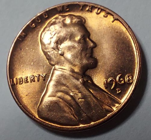 1968-Lincoln-Cent-Denver-Mint-Lincoln-Memorial-Cent
