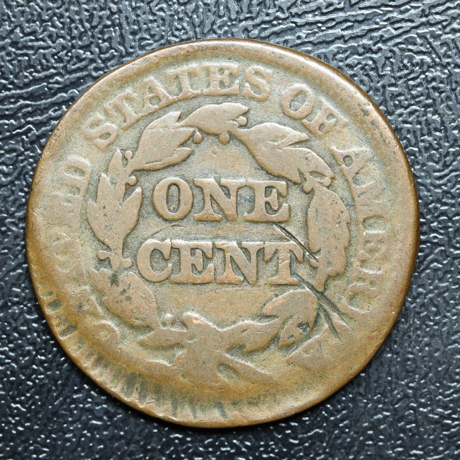 1850-Braided-Hair-Large-Cent-Planchet/Offset-Error?