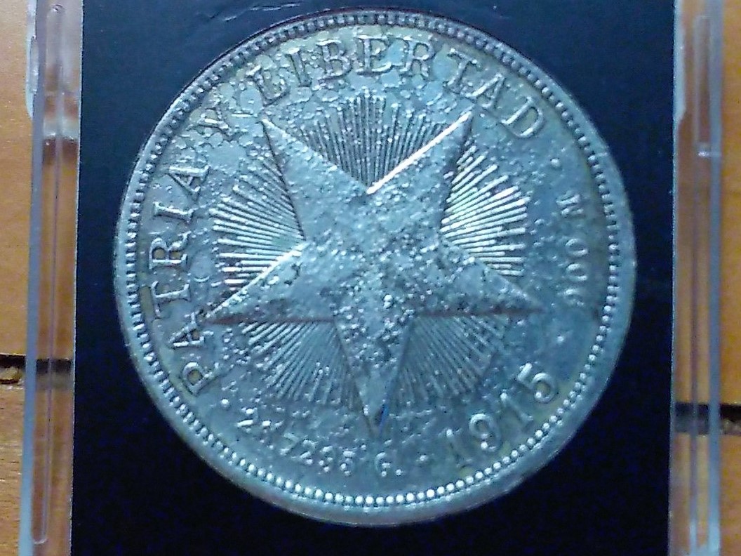 1915-Cuba-1-Peso-Silver-Coin