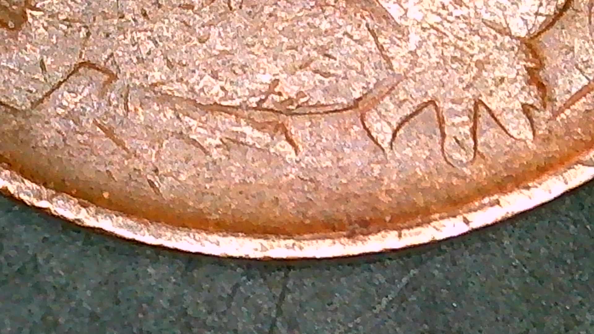 1969-2-Cent-Plugged-Die-Error/-Struck-Thru-Oil