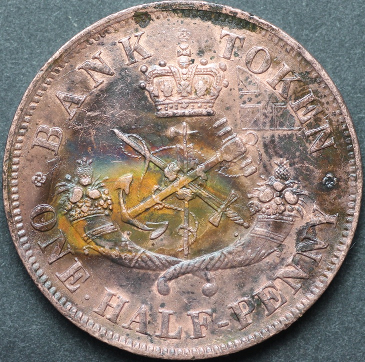 1854-Upper-Bank-Token-Half-Penny