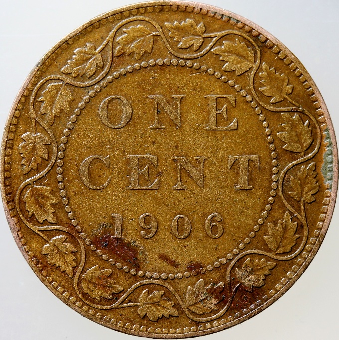 1906-Large-Cent-Missing-Copper-Or?