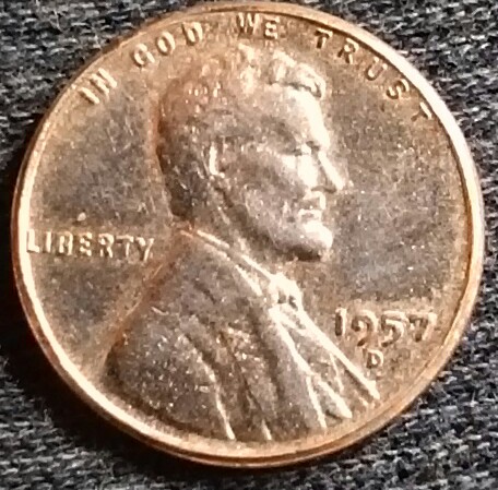 Two-1957-D-Penny's-With-Golden-Color.-Is-This-Error?