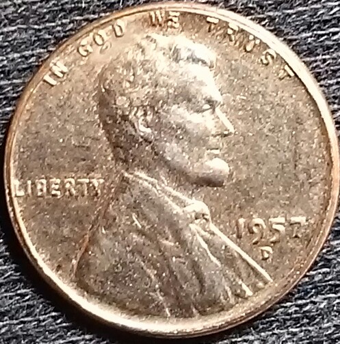 Two-1957-D-Penny's-With-Golden-Color.-Is-This-Error?