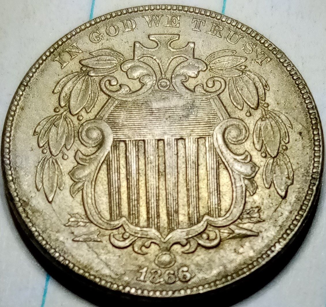 1866-Shield-Nickel---RPD-;-Die-Cracks-;-Possible-DDR
