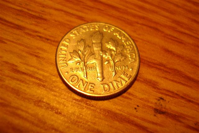1974-D-Roosevelt-Dime,-Actually-Missing-Letters!