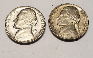 1943-P-And-1964-Nickel-With-Different-Color