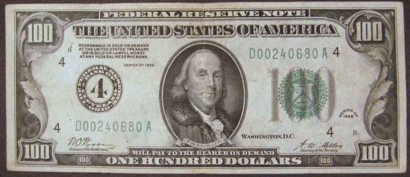 Help-With-Information-On-A-1928-$100-Bill