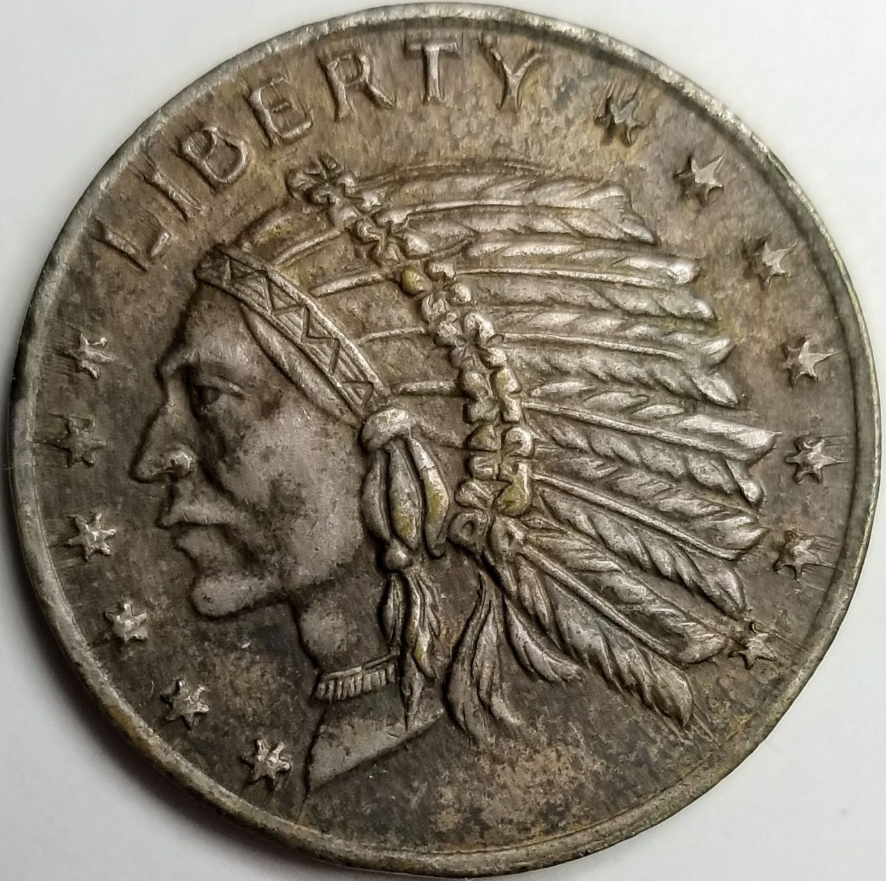 Indian-Head-Ten-Dollar-Coin,-Sort-Of.