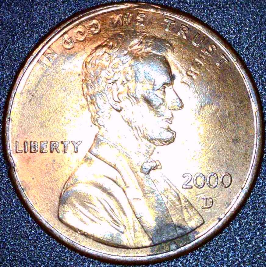 2000-D-One-Cent-Penny-Multiple-Inverted-Errors-Obverse-And-Reverse