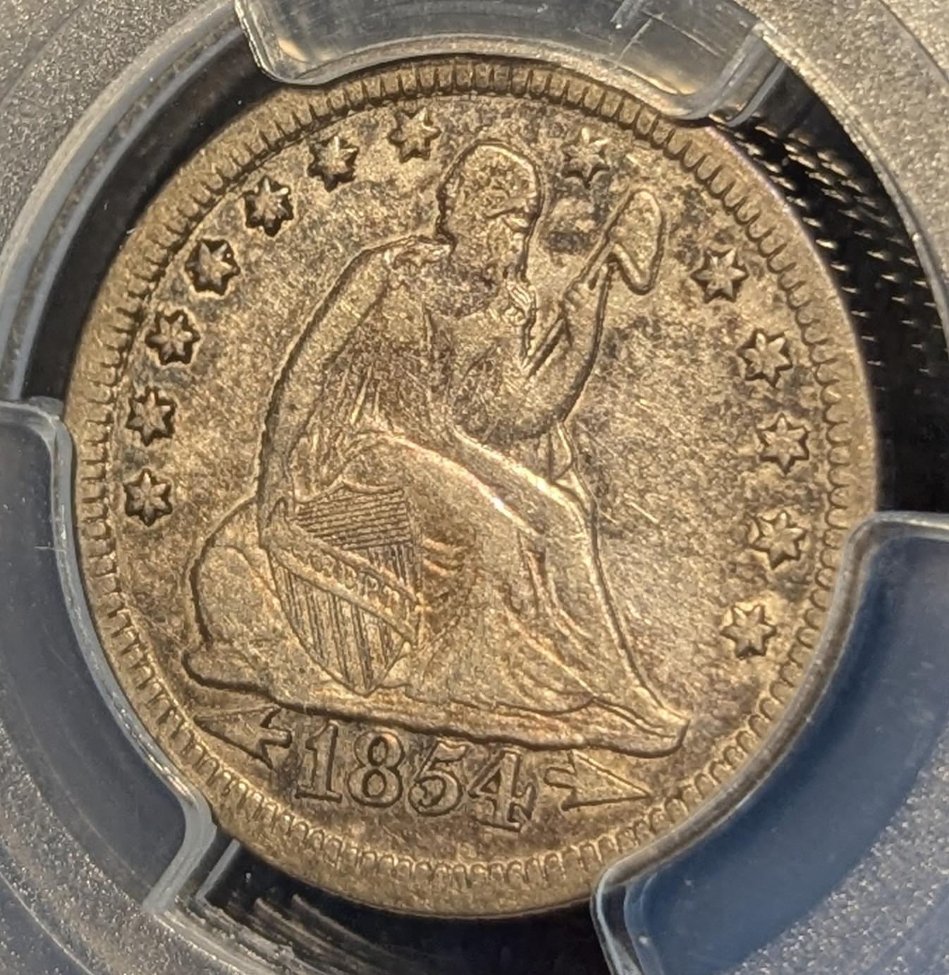 1854-O-Seated-Lib-25c-Huge-O-Variety
