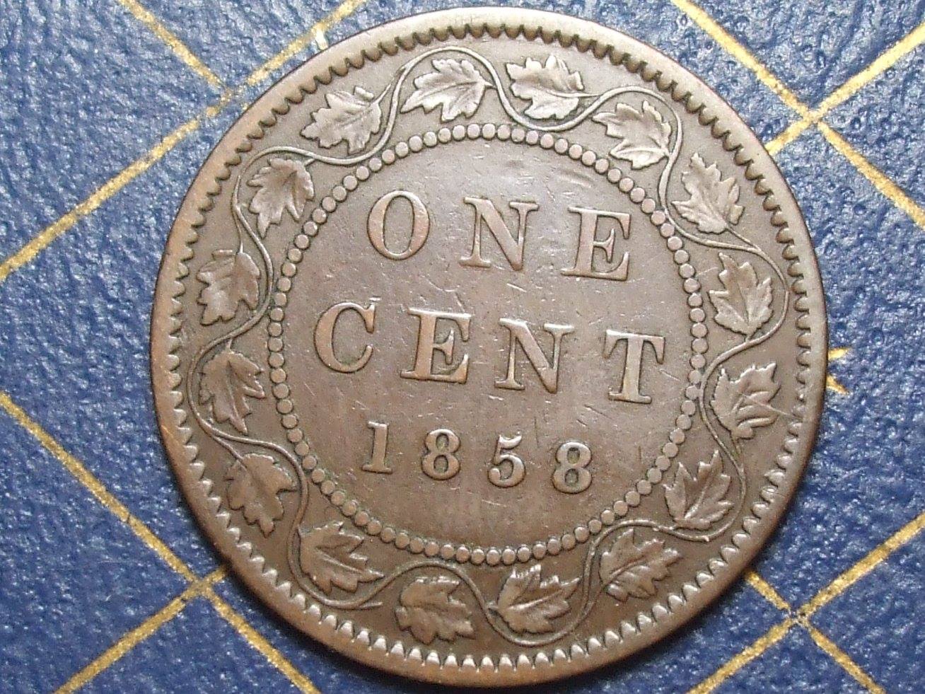 1858-Large-Cent,-I'm thinking-VG8-Thoughts?