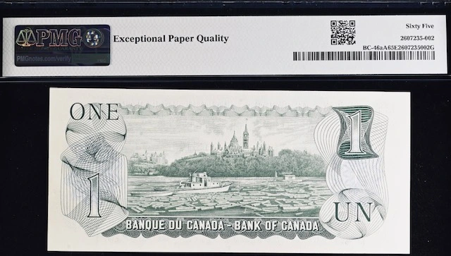 Bc-46Aa,-Ra10-12,-1973-Bank-Of-Canada-$1-Just-Back-From-PMG