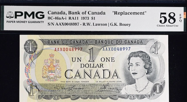 Bc-46Aa-I,-Ra11-Bank-Of-Canada-$1-Just-Back-From-PMG
