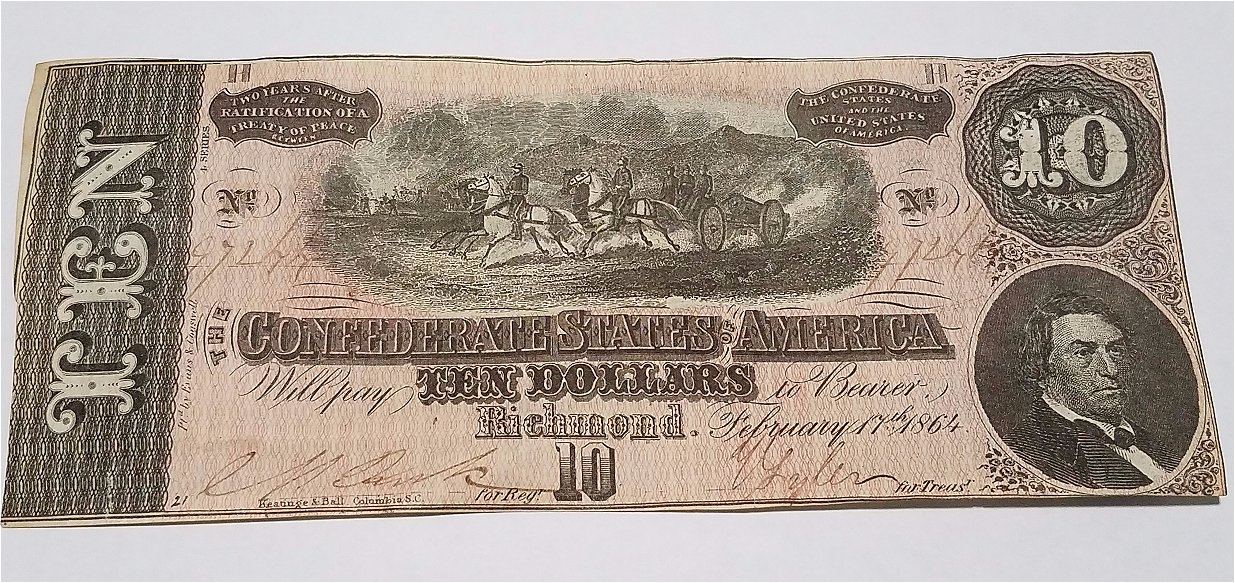 1864-Richmond-Confederate-$10.00-Bill...help