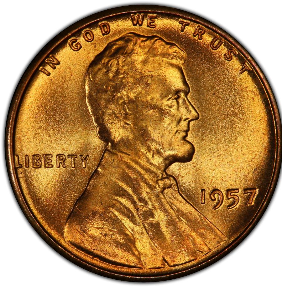 Guess-Which-Of-These-Two-Coins-Is-Graded-MS-67+--By-PCGS-1957-Lincoln