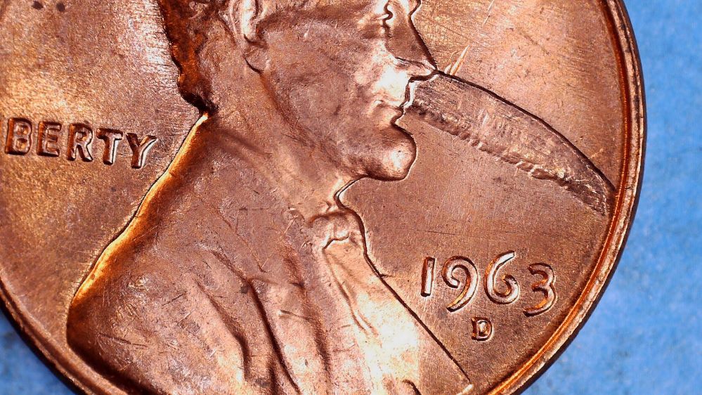 1963-D-Lincoln-Cent-Lamination-Error-Or-Pm-Damage