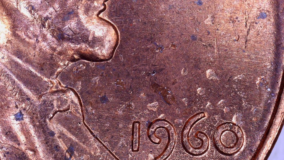 1960-Large-Date-Lincoln-Cent-With-Strange-Change-In-Appearance?-Any-Theory?