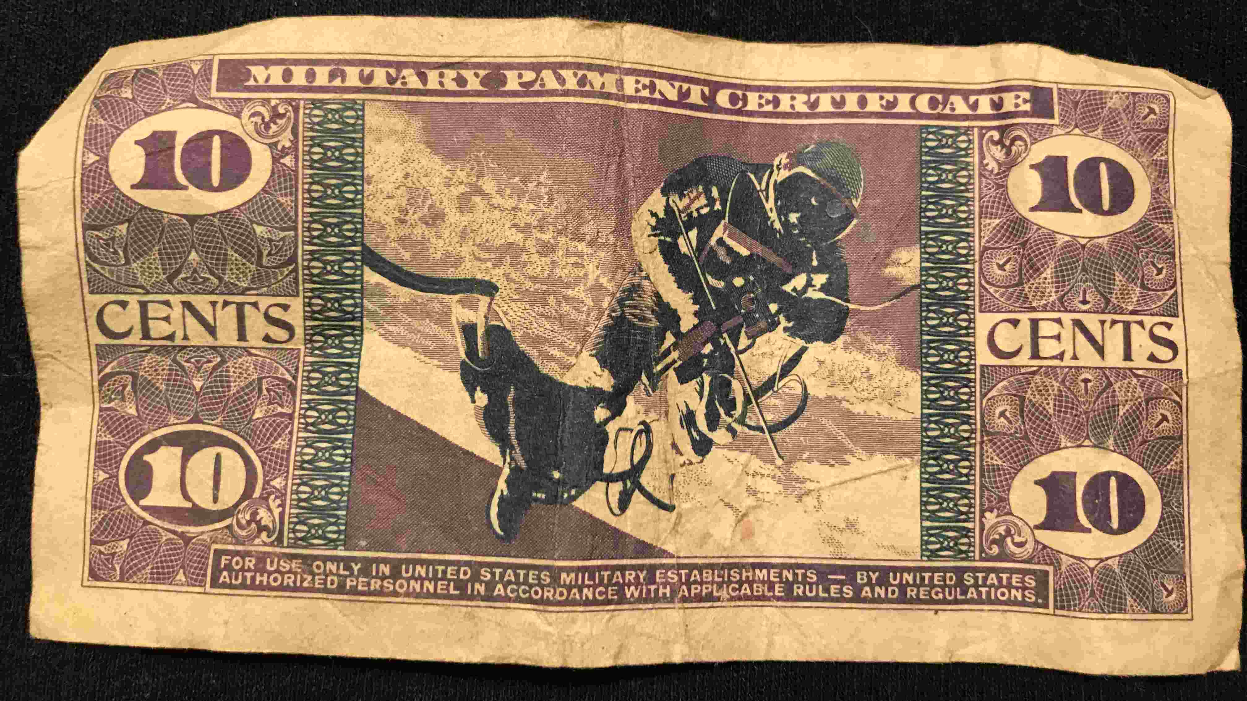 Military-Payment-Certificate---10-Cents---Series-681,--It-Was-My-Dads.