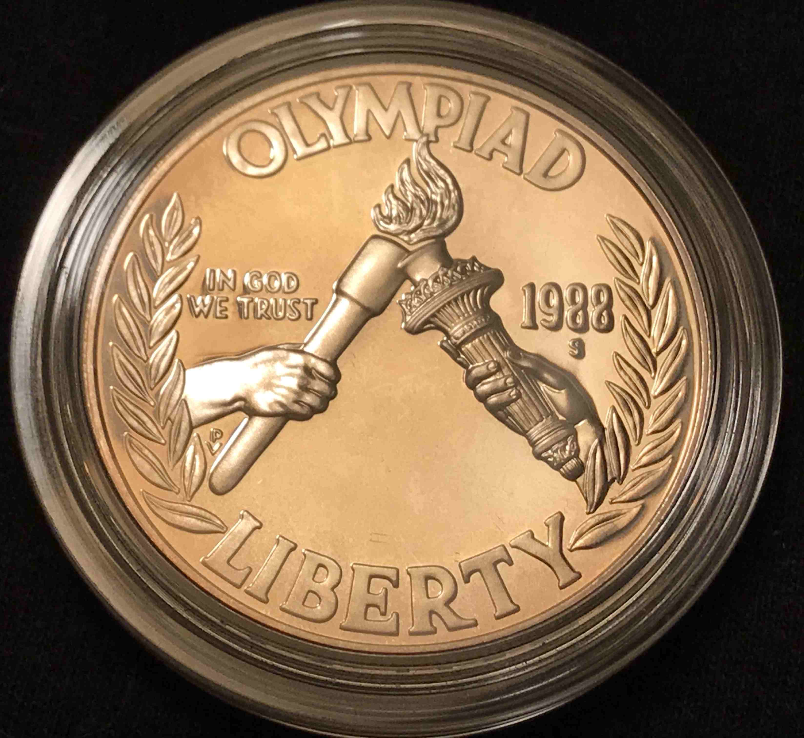 United-States-Mint-1988-Olympic-Coin---Proof-Doc.-In-A-Box-Inside-Boxes!!