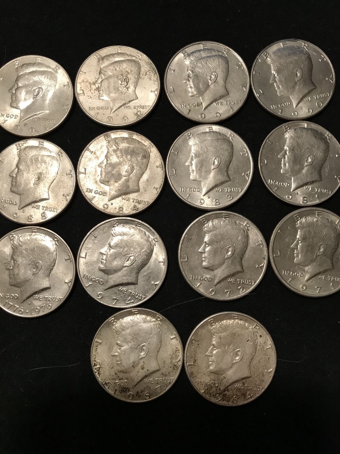 Found---14-Kennedy-Half-Dollars---Dates-Go-From-1994-To-1964.-Is-It-Cool?