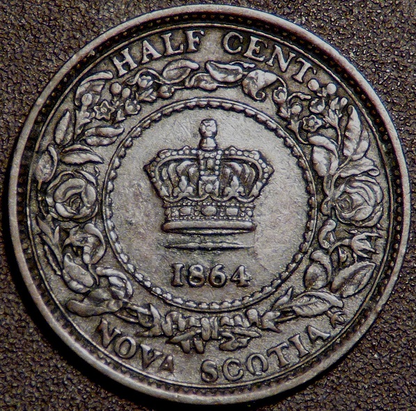 1864-Nova-Scotia-1/2-Cent-Looking-For-A-Grade