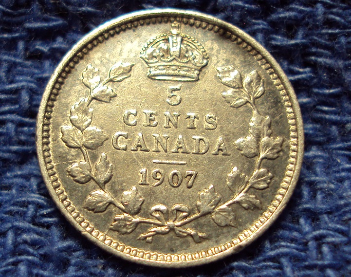 1907-Canadian-5-Cent,-Looking-For-A-Grade