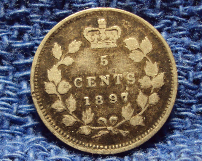 1897--Canadian-5-Cent,-Wide-8,-Looking-For-A-Grade-Please