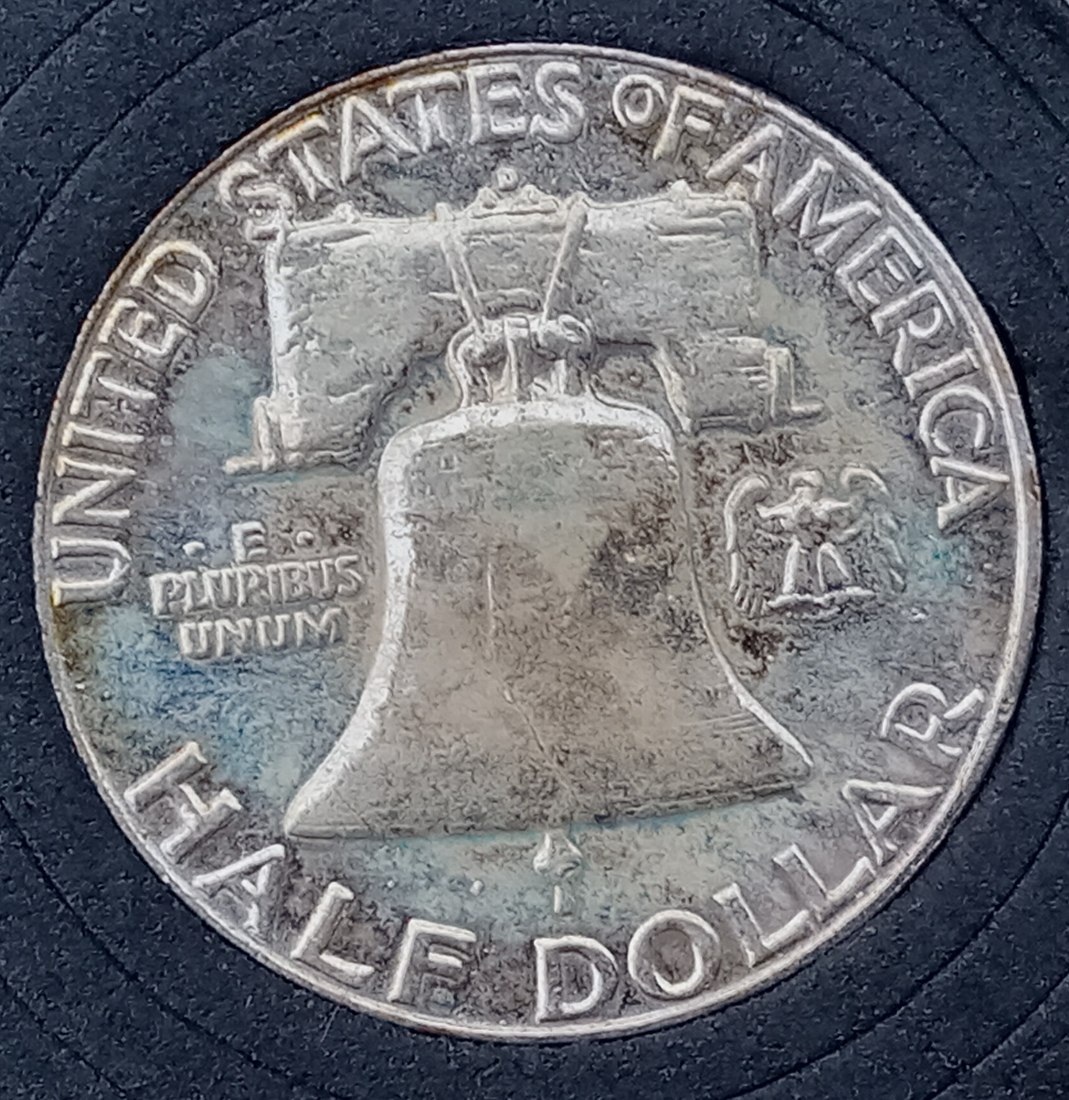 1963-D-Franklin-Half-Dollar-Toned-For-Grading